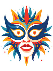carnival mask, mardi gras mask vector illustration on isolated background