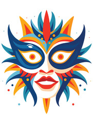 Obraz premium carnival mask, mardi gras mask vector illustration on isolated background