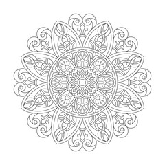 Intricate Floral Mandala Coloring Book Page for kdp Book Interior