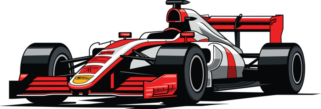 F1 race car vector illustration on isolated background
