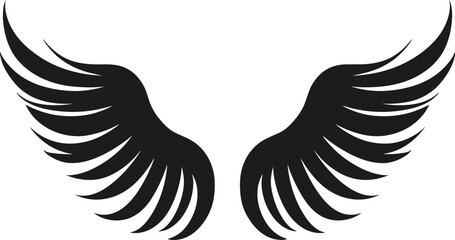 Angel wings vector illustration for tattoo, sticker and wall art