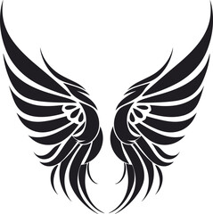 Obraz premium Angel wings vector illustration for tattoo, sticker and wall art