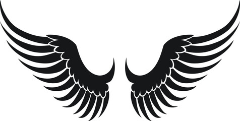 Angel wings vector illustration for tattoo, sticker and wall art