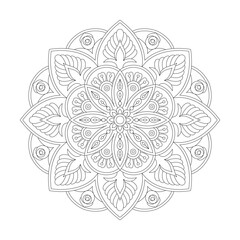 Premium Floral Elegance Mandala Coloring Book Page for kdp Book Interior
