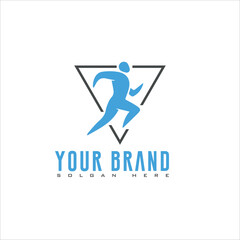 Running and Marathon Logo Vector white background