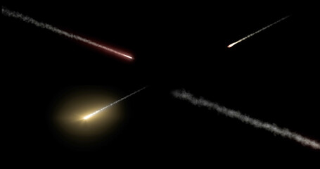 Realistic Meteor Shoot use black background