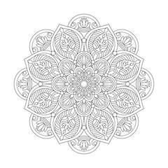 Peaceful Decorative Mandala Coloring Book Page for kdp Book Interior