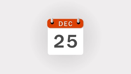 December Calendar icon illustration with white background.
