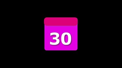 Digital number 30 second timer countdown icon illustration background.	