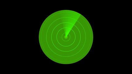 Technology green color loading radar screen background illustration.