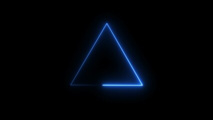 Abstract beautiful neon line triangle frame loading background illustration 4k.