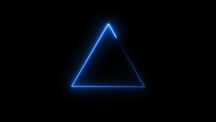 Abstract beautiful neon line triangle frame loading background illustration 4k.