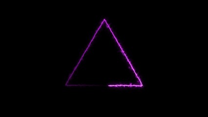 Abstract beautiful neon line triangle frame loading background illustration 4k.