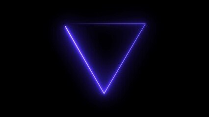 Fototapeta premium Abstract neon line glowing triangle frame loading background illustration.