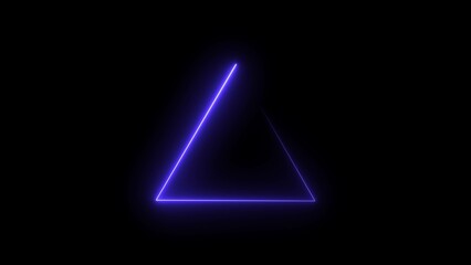 Abstract beautiful neon line triangle frame loading background illustration 4k.