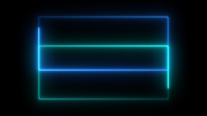Abstract Beautiful neon light rectangle frame background illustration 4K.