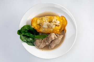  Rice noodles with Pork Gravy, wrapped in egg