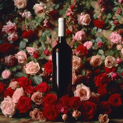 red wine and roses