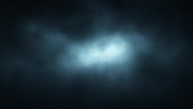 Dark blue dense smoke loop slow motion copy space animation background.