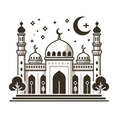 vector mosque design on white background