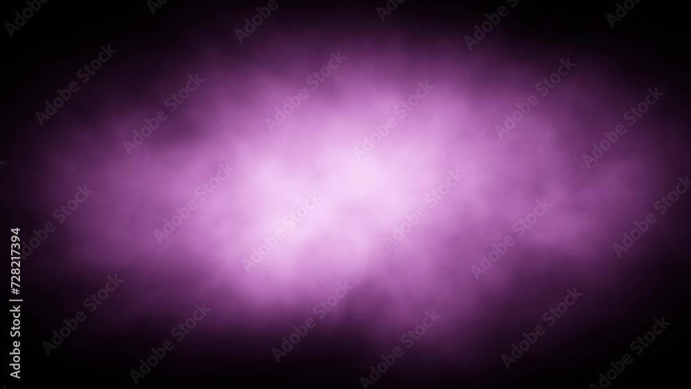 Wall mural realistic pink coloured cloud of smoke with empty space loop animation.