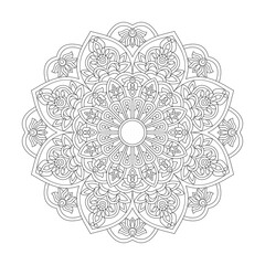 Attractive Floral Mandala Coloring Book Page for kdp Book Interior