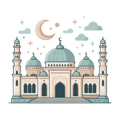 vector mosque design on white background
