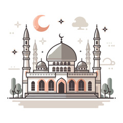 vector mosque design on white background