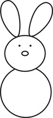 bunny easter element outline