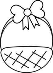 basket easter element outline