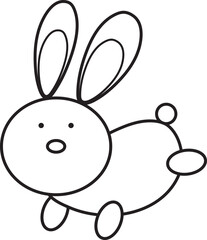bunny easter element outline
