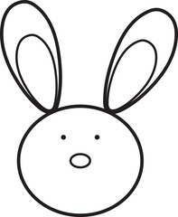 bunny head easter element outline