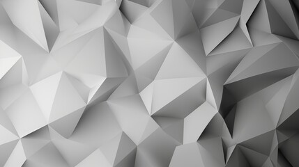 White Monochrome Abstract Polygons Background. Generative AI