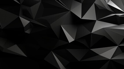 Black Monochrome Abstract Polygons Background. Generative AI