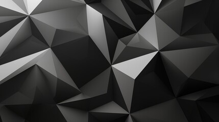 Gray Monochrome Abstract Triangles Background. Generative AI