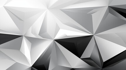 White Monochrome Abstract Triangles Background. Generative AI