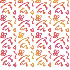 Colorful line doodle seamless pattern background
