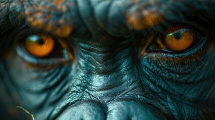 Intense Eyes of an Orange-Feathered Bird