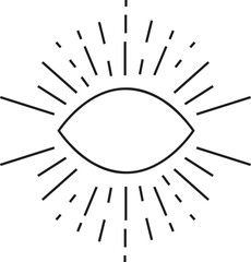 Human world eye with rays. Illuminati logo. World order symbol all-seeing eye of providence. Masonic Lodge vector illustration isolated on white background