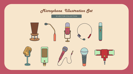 Microphone Illustration Set