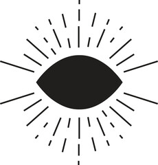 Human world eye with rays. Illuminati logo. World order symbol all-seeing eye of providence. Masonic Lodge vector illustration isolated on white background