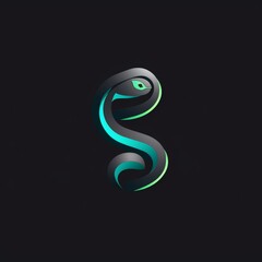 flat vector logo of animal snake modern flat snake logo for a tech-forward company, infusing creativity and flexibility