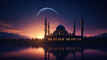 Fototapeta premium mosque at night