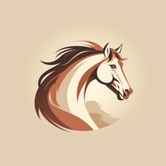 flat vector logo of animal horse stylish flat horse logo for an equestrian center, highlighting elegance and freedom