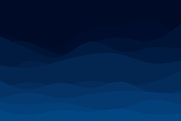 Blue waves of the sea in night time vector background design