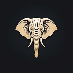 flat vector logo of animal elephant elegant flat elephant logo, emphasizing clean lines and sophistication