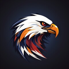 flat vector logo of animal eagle dynamic flat eagle logo for a sports brand, capturing strength and vision