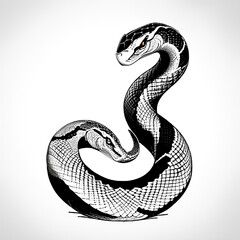 Obraz premium black and white snake