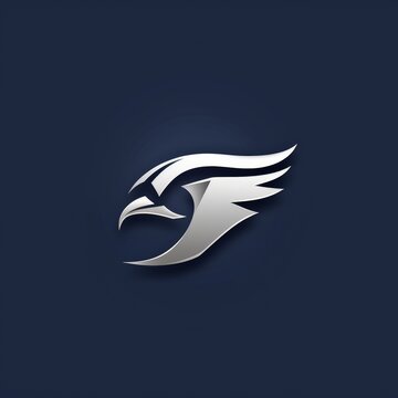 flat vector logo of animal falcon dynamic flat falcon logo for a high-tech aviation company, symbolizing speed and precision