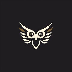 flat vector logo of animal bird owl minimalistic flat owl logo for a consulting firm, symbolizing wisdom and adaptability